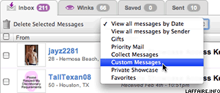 Ashley Madison inbox filtering for custom messages