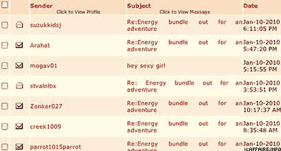 Married Date Link inbox shows auto-generated messages