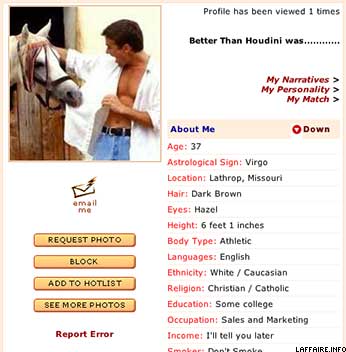 A profile page on Married Datelink