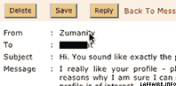 Married Date Link sender name in inbox not linked
